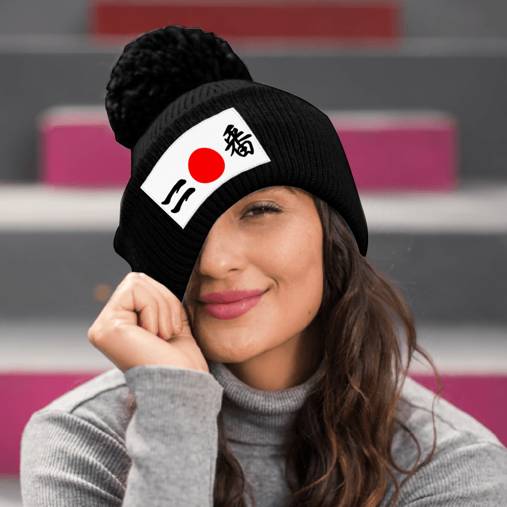 number 2 Knit Beanie Hat Fashion Pom-pom Hat