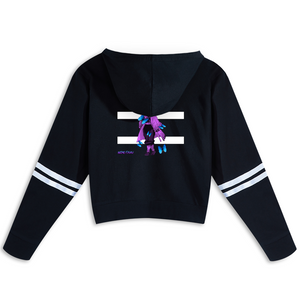 Butterfly hashira Women's Long Sleeve Black Crop Hoodie