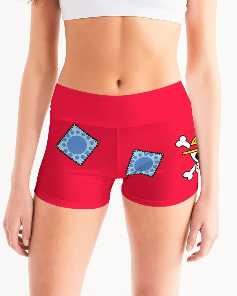 Wano pirate king yoga shorts (womens) Women's All-Over Print Mid-Rise Yoga Shorts