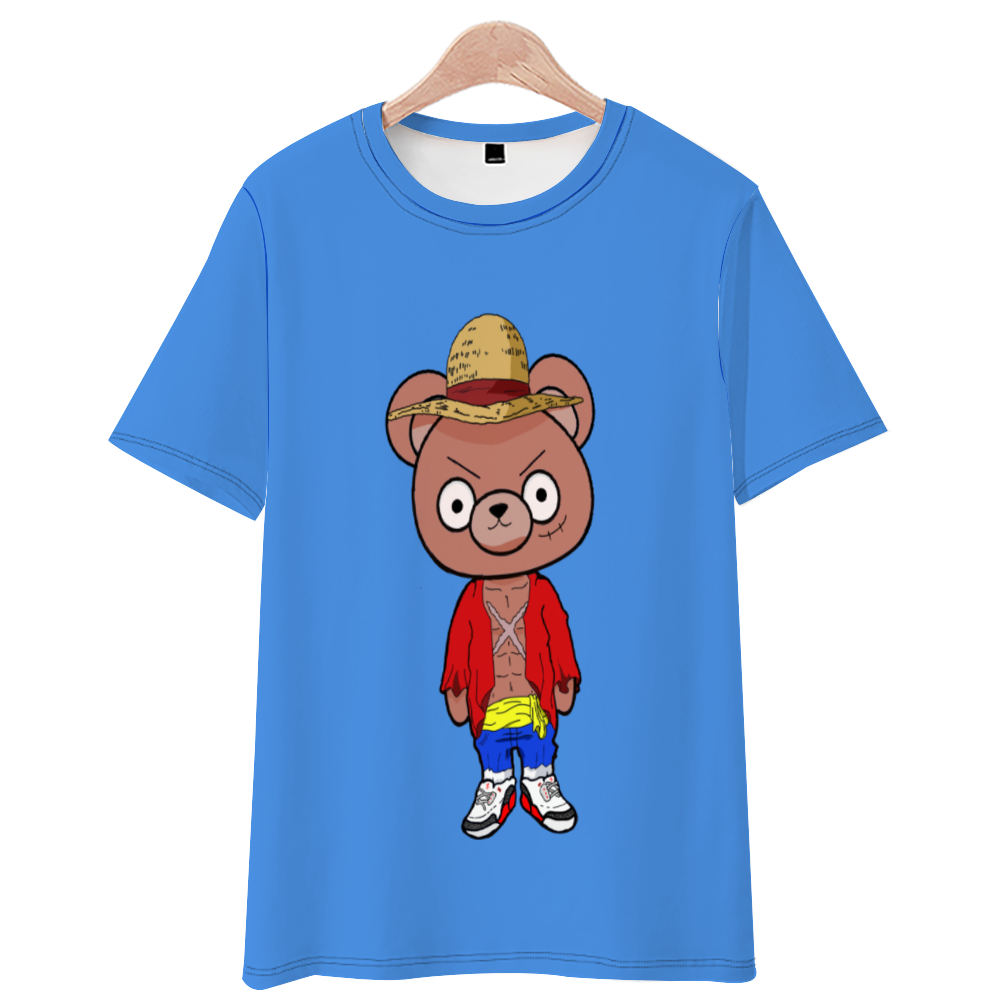 Weeb bear Luffy Kid's Short Sleeve